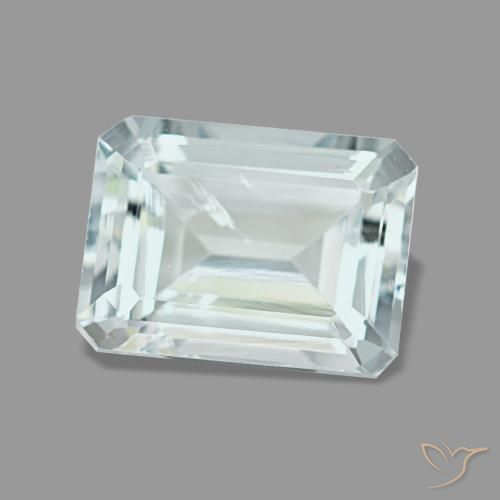 Aigue-marine bleue naturelle taille émeraude, 1,67 ct, VS