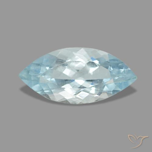 Aigue-marine bleue naturelle marquise, 0,92 ct, VS