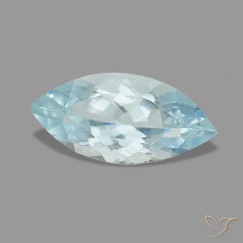 Aigue-marine bleue naturelle marquise, 0,92 ct, VS