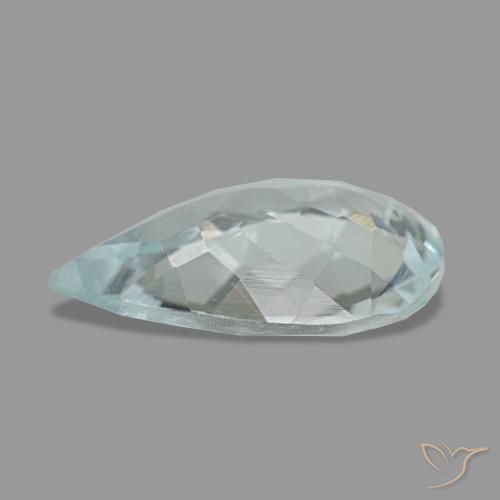 Aigue-marine bleue naturelle en forme de poire, 1,74 ct, VS
