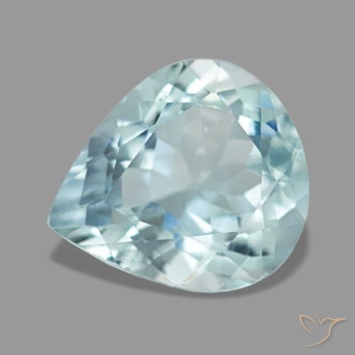 Aigue-marine bleue naturelle en forme de poire, 1,92 ct, VS