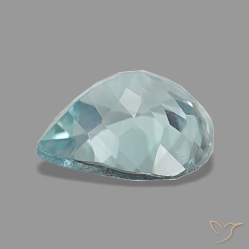 Aigue-marine bleue naturelle en forme de poire, 1,92 ct, VS