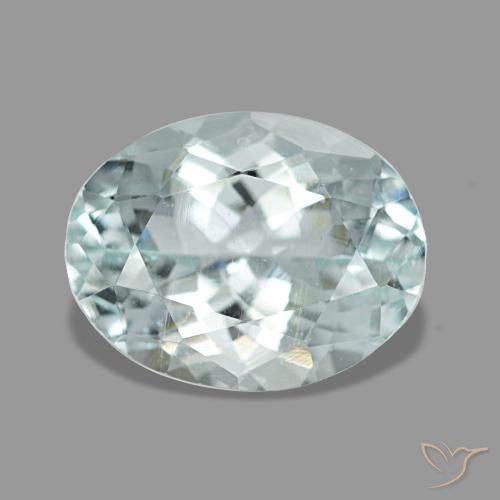 1.78ct Naturel Bleu clair Aigue-marine, Ovale, VS, Photo A