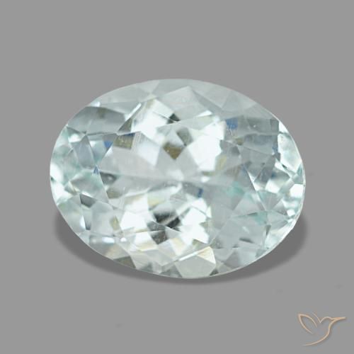 Aigue-marine bleue naturelle coupe ovale, 1,78 ct, VS