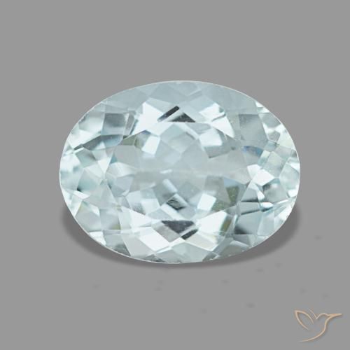 Aigue-marine bleue de 1,36 ct, ovale, VS