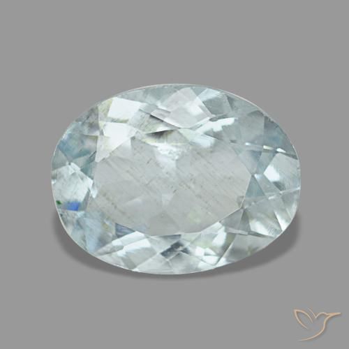 Aigue-marine bleue naturelle coupe ovale, 1,20 ct, VS-SI