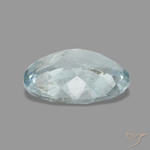 Aigue-marine bleue naturelle coupe ovale, 1,20 ct, VS-SI