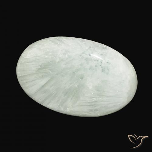 Aragonite Vert clair naturelle ovale, 54.71 ct, Opaque