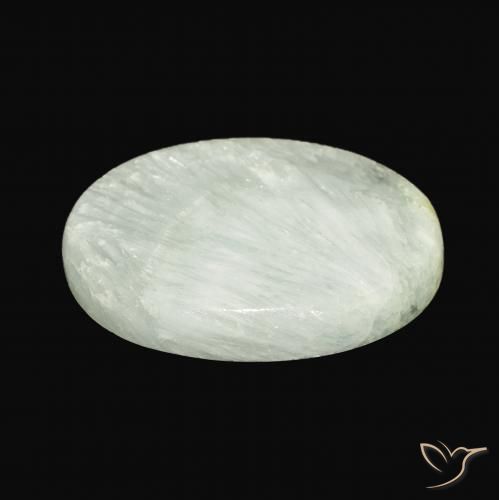 Aragonite Vert clair naturelle ovale, 48.07 ct, Opaque
