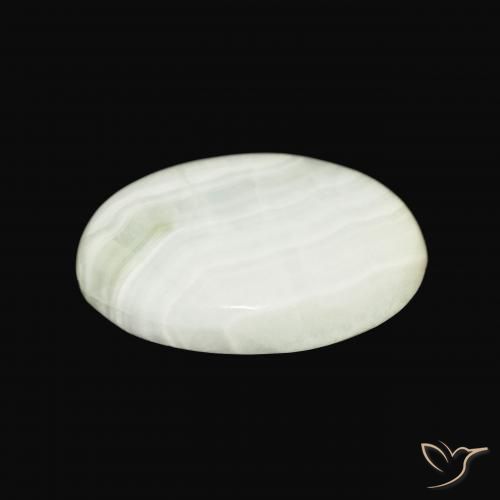 Aragonite Vert jaune pâle naturelle ovale, 23.44 ct, Opaque
