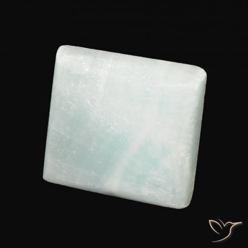 Aragonite Vert clair naturelle Carré, 13.88 ct, Opaque