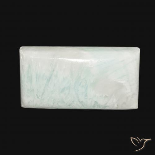 Aragonite Blanc verdâtre naturelle Baquette, 38.98 ct, Opaque