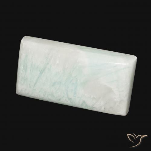 Aragonite Blanc verdâtre naturelle Baquette, 38.98 ct, Opaque