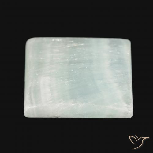 Aragonite Blanc verdâtre naturelle Carré, 33.26 ct, Opaque