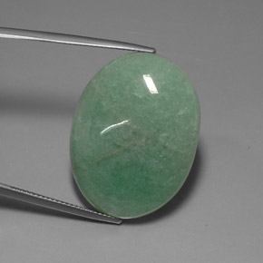 Aventurine vert naturelle coupe ovale, 37,18 ct, opaque