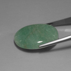 Aventurine vert naturelle coupe ovale, 37,18 ct, opaque