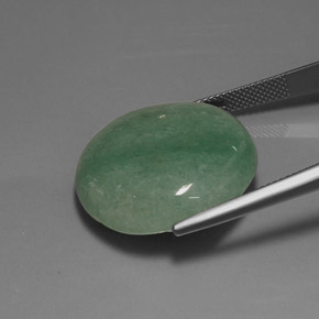 Aventurine vert naturelle coupe ovale, 33,76 ct, opaque