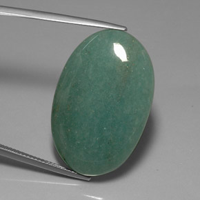 Aventurine vert naturelle coupe ovale, 34,41 ct, opaque