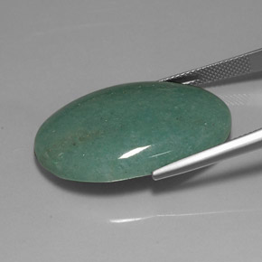 Aventurine vert naturelle coupe ovale, 34,41 ct, opaque