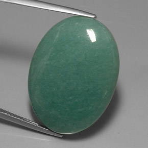 Aventurine vert naturelle coupe ovale, 37,75 ct, opaque