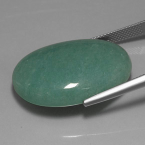 Aventurine vert naturelle coupe ovale, 37,75 ct, opaque