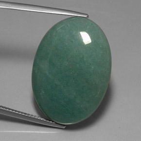 Aventurine vert naturelle coupe ovale, 33,85 ct, opaque