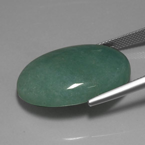 Aventurine vert naturelle coupe ovale, 33,85 ct, opaque