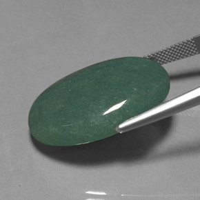 Aventurine vert naturelle coupe ovale, 34,41 ct, opaque