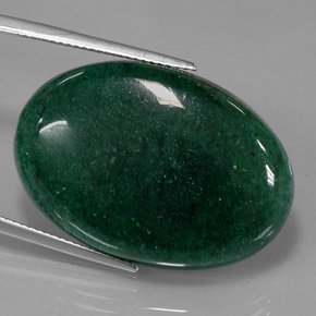 Aventurine Vert naturelle Coupe ovale, 34.82 ct, Translucide