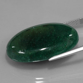 Aventurine Vert naturelle Coupe ovale, 34.82 ct, Translucide