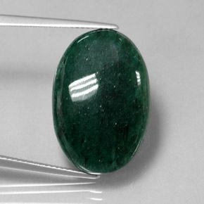 Aventurine vert naturelle coupe ovale, 19,10 ct, translucide