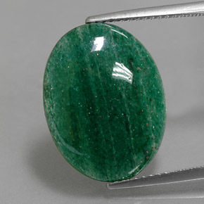 Aventurine vert naturelle coupe ovale, 9,17 ct, translucide