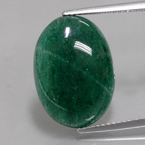 Aventurine vert naturelle coupe ovale, 10,36 ct, translucide
