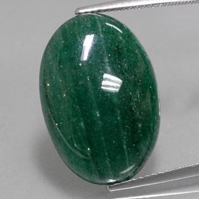 Aventurine vert naturelle coupe ovale, 14,64 ct, translucide