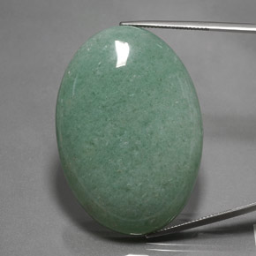 Aventurine vert naturelle coupe ovale, 112,70 ct, opaque