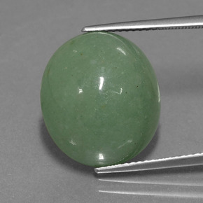 Aventurine Vert naturelle Coupe ovale, 16.76 ct, Translucide