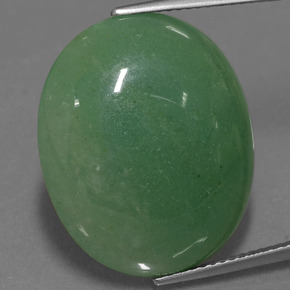 Aventurine vert naturelle coupe ovale, 22,77 ct, translucide