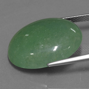 Aventurine vert naturelle coupe ovale, 22,77 ct, translucide