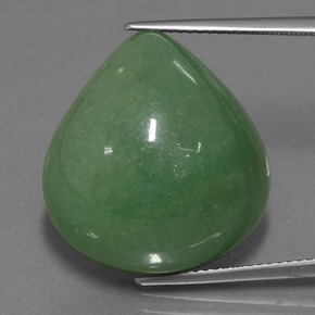 Aventurine vert naturelle en forme de poire, 31,37 ct, translucide