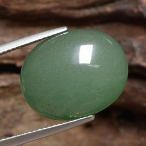 Aventurine Vert naturelle Coupe ovale, 17.30 ct, Translucide