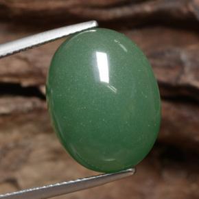 Aventurine Vert naturelle Coupe ovale, 17.51 ct, Translucide
