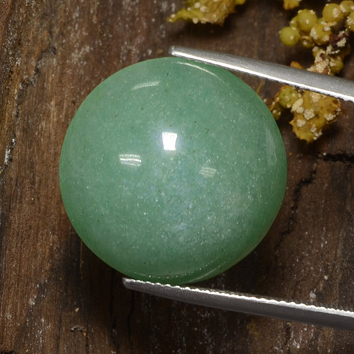 Aventurine vert naturelle coupe roude, 22,70 ct, opaque