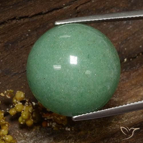 24.56ct Naturel Vert moyen Aventurine, Tour, Opaque