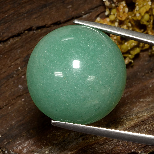 Aventurine vert naturelle coupe roude, 24,49 ct, opaque