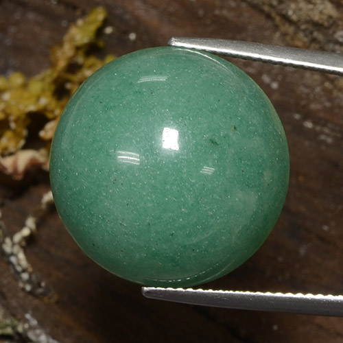 Aventurine vert naturelle coupe roude, 26,90 ct, opaque