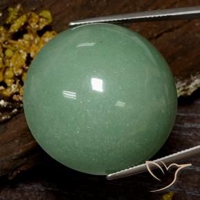 Aventurine Vert mousse pâle naturelle Coupe roude, 80.17 ct, Opaque