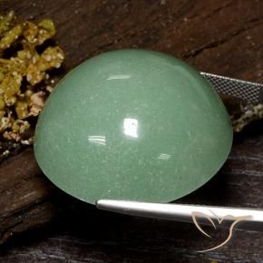 Aventurine Vert mousse pâle naturelle Coupe roude, 80.17 ct, Opaque