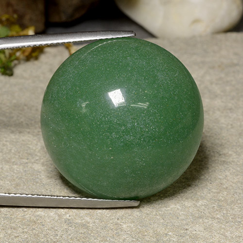 Aventurine vert naturelle coupe roude, 47,47 ct, translucide