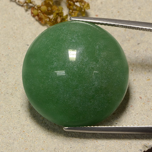 Aventurine Vert pin naturelle Coupe roude, 48.90 ct, Translucide