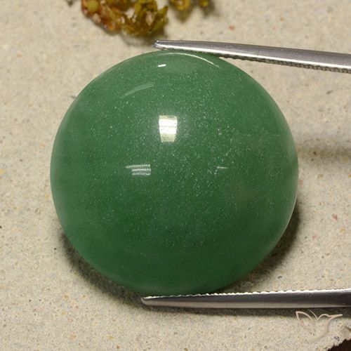 Aventurine Vert moyen naturelle Coupe roude, 47.08 ct, Translucide